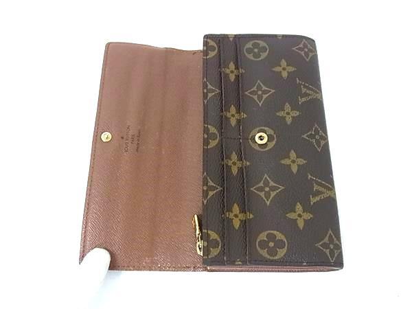 LOUIS VUITTON ルイヴィトン 財布 モノグラム ポルトフォイユ サラ M61734 ブラウン PVC レザー ユニセックス 二つ折り 長財布 ゴールド金具