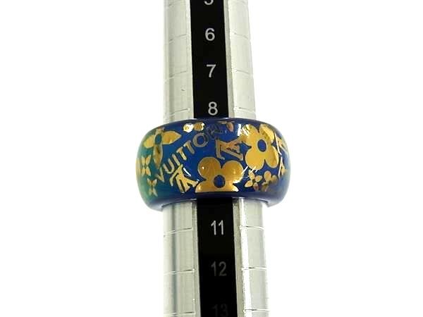 LOUIS VUITTON ヴィトン リング モノグラム バーグ トロピカルカクテル リング M66297 ブルー レジン レディース 美品