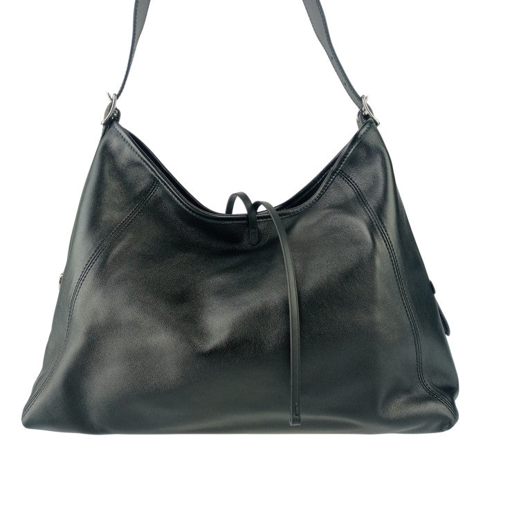 LOUIS VUITTON ルイヴィトン ショルダーバッグ キャリーオール バイブ MM M25143 ノワール ブラウン ラムレザー モノグラムキャンバス ユニセックス シルバー金具 超美品