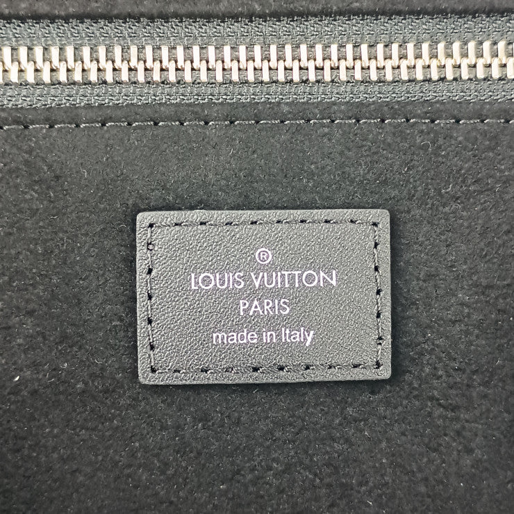 LOUIS VUITTON ルイヴィトン ショルダーバッグ キャリーオール バイブ MM M25143 ノワール ブラウン ラムレザー モノグラムキャンバス ユニセックス シルバー金具 超美品