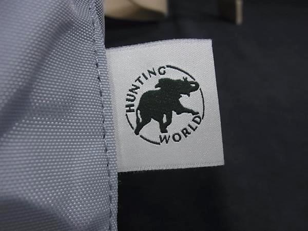 HUNTING WORLD ハンティングワールド ショルダーバッグ - - レッド ブラウン キャンバス ユニセックス リバーシブル ロゴ 美品