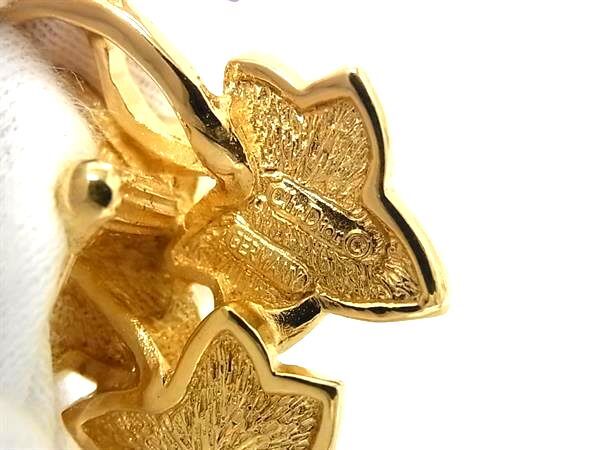 ChristianDior クリスチャンディオール ピンブローチ - - ゴールド メタル レディース リーフモチーフ 超美品