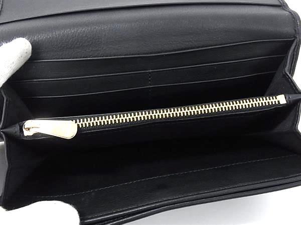 Salvatore Ferragamo フェラガモ 財布 ガンチーニ IY-22D184 ブラック レザー レディース 三つ折り長財布 ゴールド金具 美品
