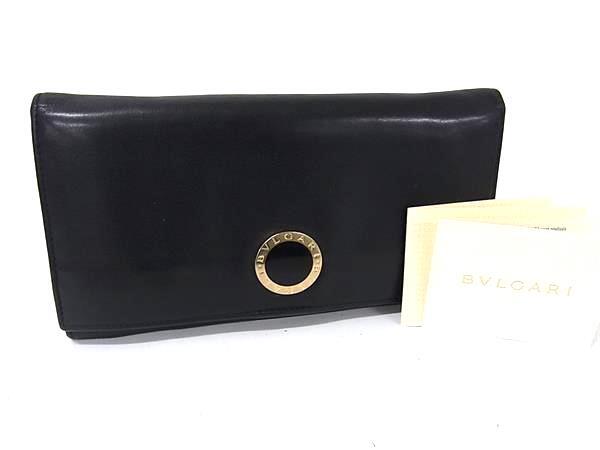 BVLGARI ブルガリ 財布 ブルガリ ブルガリ コローレ 33625 ブラック レザー ユニセックス 二つ折り長財布