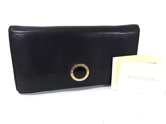 BVLGARI ブルガリ 財布 ブルガリ ブルガリ コローレ 33625 ブラック レザー ユニセックス 二つ折り長財布