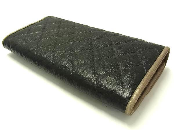CHANEL シャネル 財布 マトラッセ - ブラック系 レザー×ビニール レディース 二つ折り長財布 ヴィンテージ加工