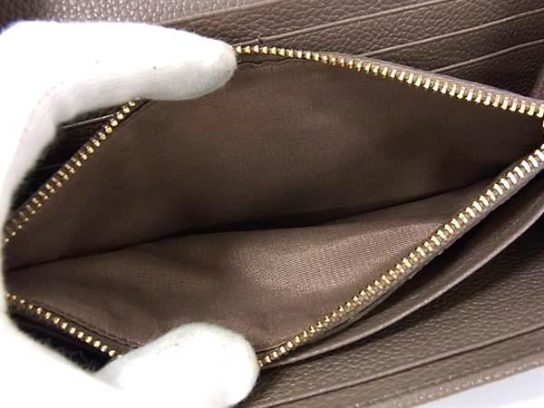 Salvatore Ferragamo フェラガモ 財布 - 22-D502 グレージュ系 レザー レディース スタッズ 二つ折り長財布 ゴールド金具