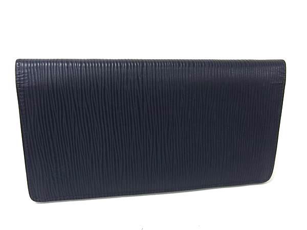 LOUIS VUITTON ルイヴィトン 財布 ポルトフォイユ ブラザ M61816 ブルーマリーヌ エピ メンズ 二つ折り長財布 美品