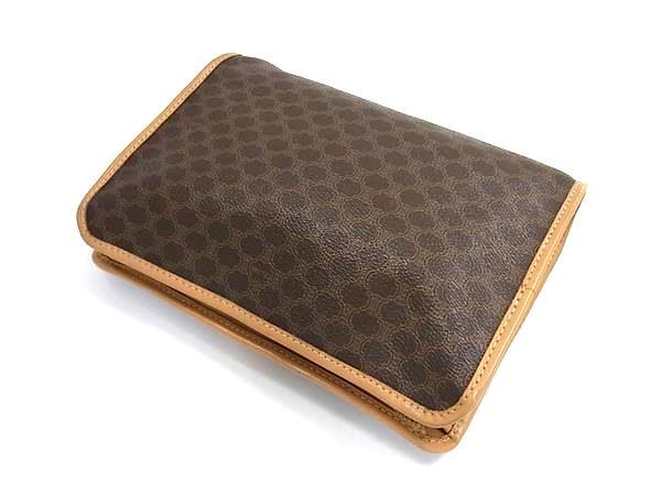 CELINE セリーヌ セカンドバッグ マカダム M12 ブラウン PVC レザー ユニセックス