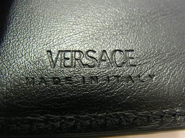 VERSACE ヴェルサーチェ 財布 メデューサ - ブラック レザー ユニセックス 二つ折り長財布 ゴールド金具 美品