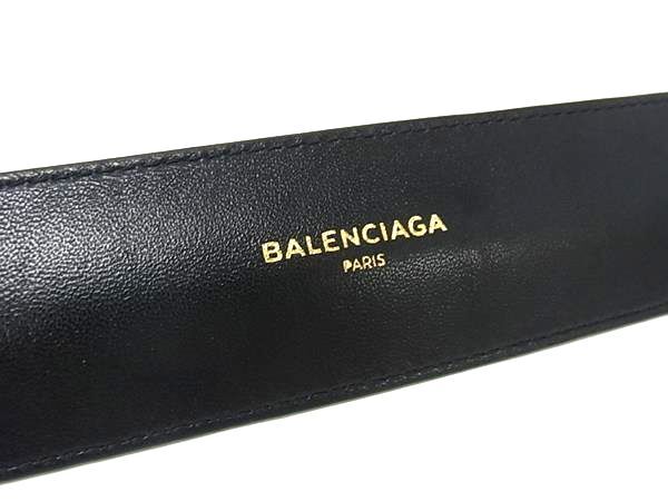 BALENCIAGA バレンシアガ ブレスレット サイクル - ブラック ネイビー クロコダイル型押しレザー ユニセックス 新古未使用展示品