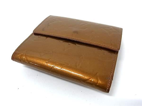 LOUIS VUITTON ルイヴィトン 財布 ポルトモネ ビエ カルトクレディ M91170 ブロンズ モノグラムヴェルニ レディース Wホック 三つ折り財布 ゴールド金具