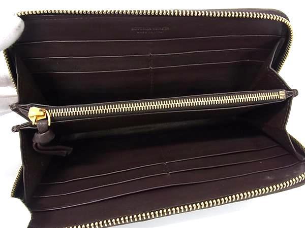 BOTTEGA VENETA ボッテガヴェネタ 財布 イントレチャート 114076 ブラウン レザー ユニセックス ラウンドファスナー 長財布 美品
