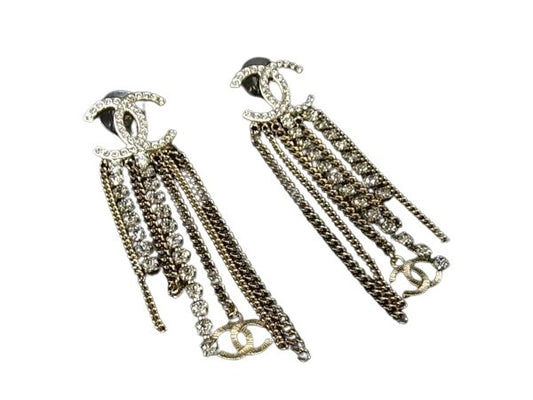 CHANEL シャネル ピアス ココマーク - ゴールド メタル レディース ラインストーン 美品