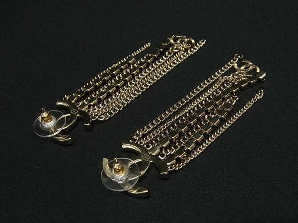CHANEL シャネル ピアス ココマーク - ゴールド メタル レディース ラインストーン 美品