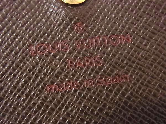 LOUIS VUITTON ルイヴィトン 財布 ダミエ ポルトモネ ビエ トレゾール N61730 エベヌ PVC レザー レディース 二つ折り財布