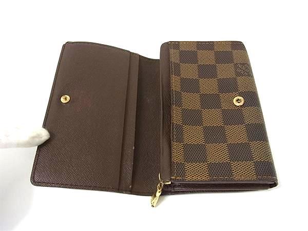 LOUIS VUITTON ルイヴィトン 財布 ダミエ ポルトモネ ビエ トレゾール N61730 エベヌ PVC レザー レディース 二つ折り財布