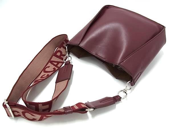 STELLA McCARTNEY ステラ マッカートニー ショルダーバッグ ステラ ロゴ スクエア クロスボディ 557906 W8542 ボルドー系 ヴィーガンレザー レディース シルバー金具 美品