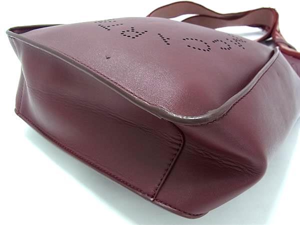 STELLA McCARTNEY ステラ マッカートニー ショルダーバッグ ステラ ロゴ スクエア クロスボディ 557906 W8542 ボルドー系 ヴィーガンレザー レディース シルバー金具 美品