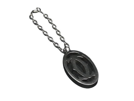 Cartier カルティエ キーホルダー 2Cロゴ バッグチャーム - シルバー メタル ユニセックス