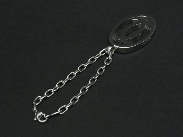 Cartier カルティエ キーホルダー 2Cロゴ バッグチャーム - シルバー メタル ユニセックス