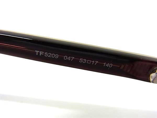 TOM FORD トムフォード アイウェア メガネ TF5209 ブラウン系 プラスチック ユニセックス 伊達眼鏡 美品