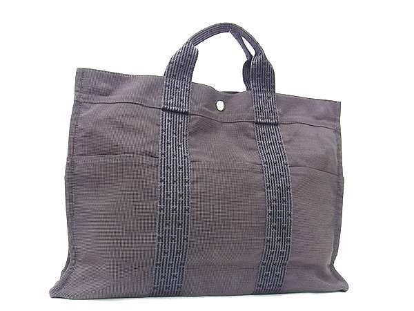 HERMES エルメス トートバッグ エールライン トートMM - グレー シルバー金具 キャンバス ユニセックス シルバー金具 美品