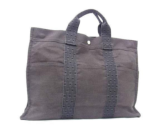 HERMES エルメス トートバッグ エールライン トートMM - グレー シルバー金具 キャンバス ユニセックス シルバー金具 美品