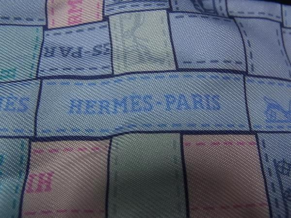 HERMES エルメス リボンスカーフ ツイリー ボルデュック チェック - ブルー系×ピンク系 シルク100% レディース 美品