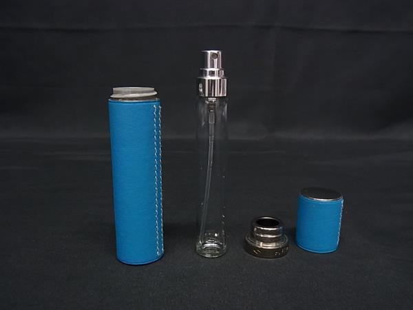 HERMES エルメス 香水ケース レフィラブル アトマイザー - ブルー系 レザー ユニセックス 携帯用