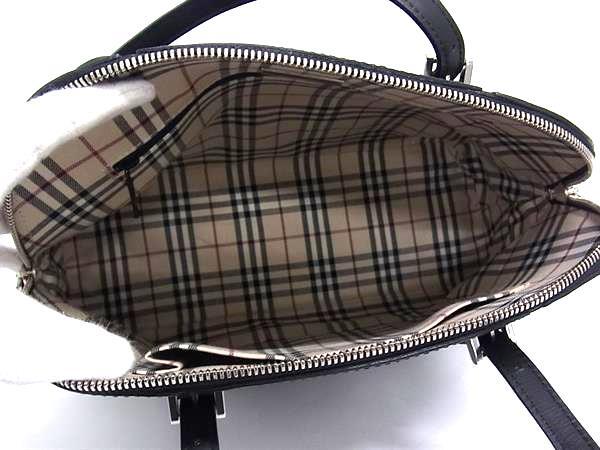 BURBERRY バーバリー バッグ ハンドバッグ - ブラック レザー レディース シルバー金具 美品