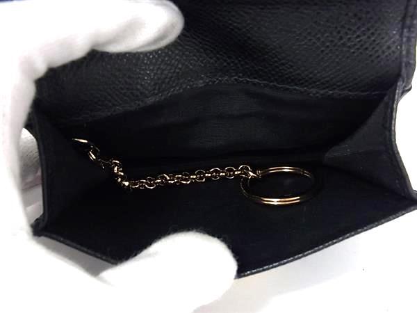 Salvatore Ferragamo フェラガモ 名刺入れ ガンチーニ カードケース 22 D198 ブラック レザー レディース ゴールド金具 美品