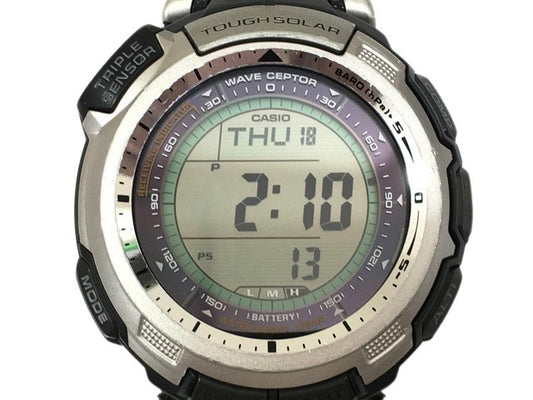 CASIO カシオ 腕時計 プロトレック PRW 1300J 1JF シルバー ブラック 樹脂 ステンレス メンズ ソーラー電波 デジタル