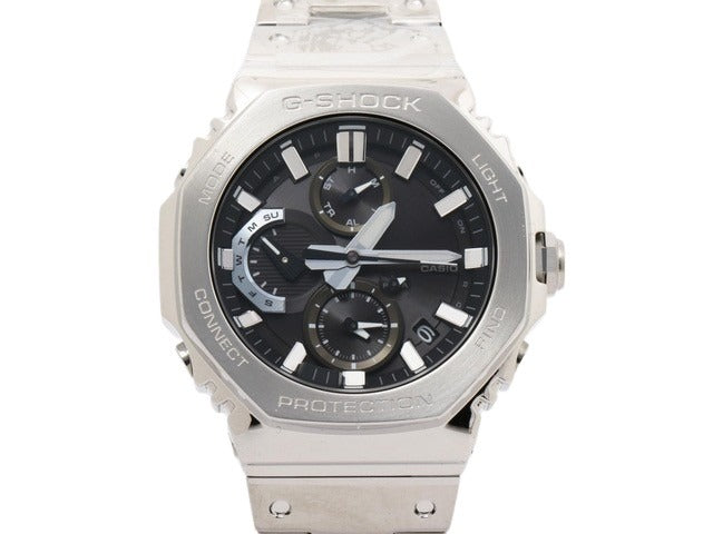 CASIO カシオ 腕時計 Gショック FULL METAL GMC B2100D 1AJF シルバー 黒文字盤 SS メンズ ソーラー アナログ Bluetooth 新品未使用展示品
