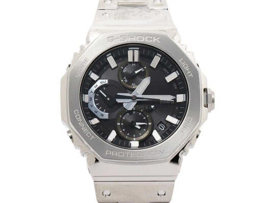 CASIO カシオ 腕時計 Gショック FULL METAL GMC B2100D 1AJF シルバー 黒文字盤 SS メンズ ソーラー アナログ Bluetooth 新品未使用展示品