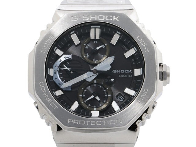 CASIO カシオ 腕時計 Gショック FULL METAL GMC B2100D 1AJF シルバー 黒文字盤 SS メンズ ソーラー アナログ Bluetooth 新品未使用展示品