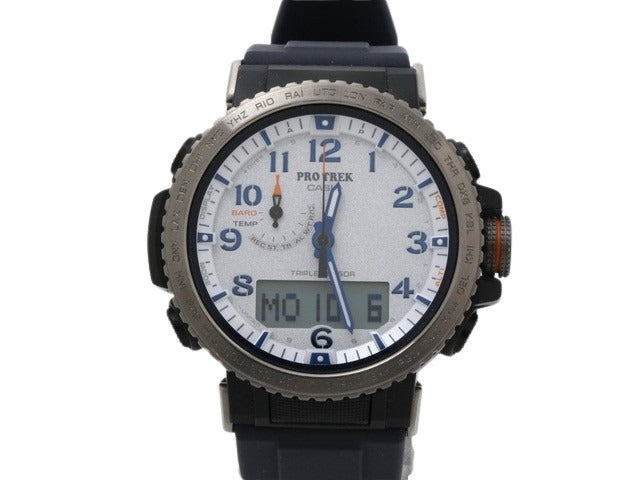 CASIO カシオ 腕時計 プロトレック PRW 50YAE 2JR グレー系 ブラック ネイビー系 ライトグレー文字盤 樹脂 SS メンズ ソーラー電波 アナデジ