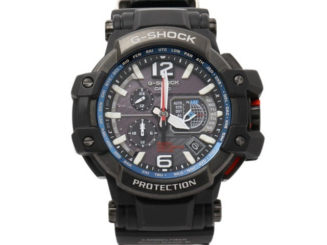 CASIO カシオ 腕時計 Gショック Master of G グラビティマスター スカイコックピット GPW 1000 1AJF ブラック 樹脂 SS カーボンファイバー メンズ GPSハイブリッド 電波ソーラー アナログ 美品