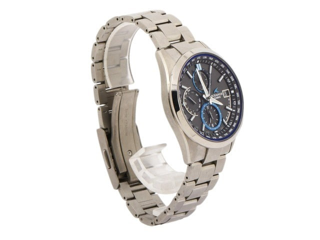 CASIO カシオ 腕時計 オシアナス クラシックライン OCW T2600 1AJF シルバー 黒文字盤 チタン メンズ ソーラー電波 アナログ