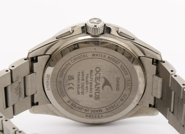 CASIO カシオ 腕時計 オシアナス クラシックライン OCW T2600 1AJF シルバー 黒文字盤 チタン メンズ ソーラー電波 アナログ