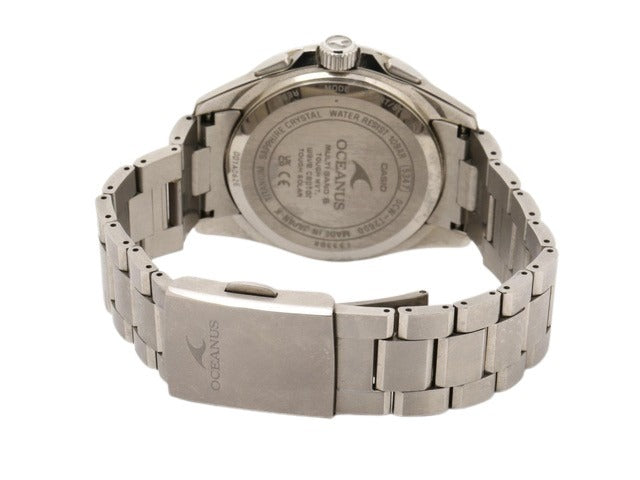 CASIO カシオ 腕時計 オシアナス クラシックライン OCW T2600 1AJF シルバー 黒文字盤 チタン メンズ ソーラー電波 アナログ