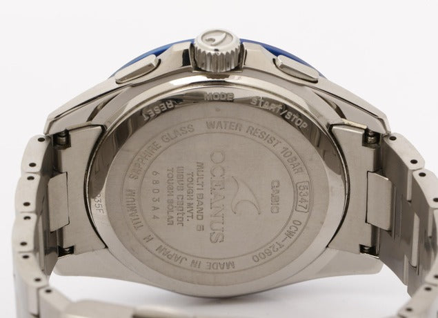 CASIO カシオ 腕時計 オシアナス クラシックライン OCW T2600G 1AJF シルバー 黒文字盤 チタン メンズ ソーラー電波 アナログ