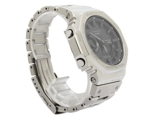 CASIO カシオ 腕時計 Gショック フルメタル GM B2100SD 1AJF シルバー 黒文字盤 SS メンズ ソーラー Bluetooth アナデジ