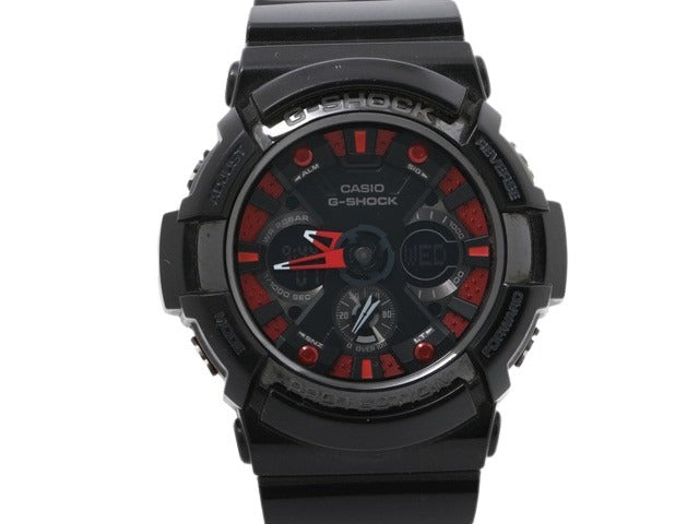 CASIO カシオ 腕時計 Gショック メタリックカラーズ GA 200SH 1AJF ブラック レッド 樹脂 SS メンズ クオーツ アナデジ