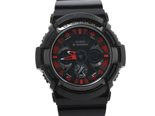 CASIO カシオ 腕時計 Gショック メタリックカラーズ GA 200SH 1AJF ブラック レッド 樹脂 SS メンズ クオーツ アナデジ
