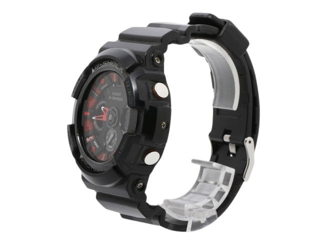 CASIO カシオ 腕時計 Gショック メタリックカラーズ GA 200SH 1AJF ブラック レッド 樹脂 SS メンズ クオーツ アナデジ