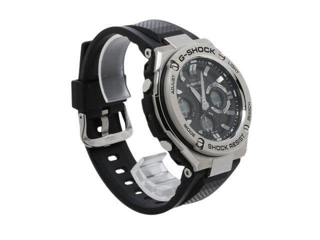 CASIO カシオ 腕時計 Gショック Gスチール GST S110 1A シルバー ブラック SS 樹脂 メンズ ソーラー アナデジ