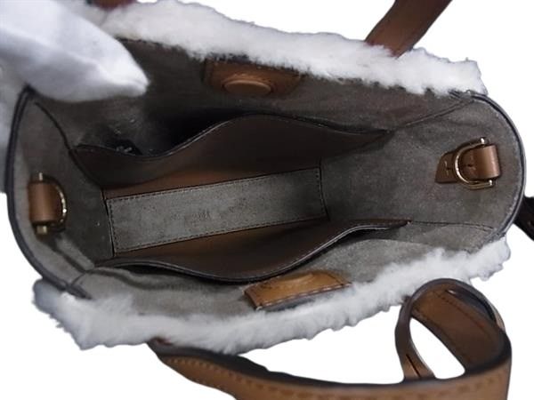 MICHAEL KORS マイケルコース ハンドバッグ アイボリー ブラウン ボア PVC レザー レディース 2WAY MK柄 新品未使用展示品