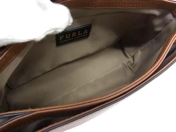 FURLA フルラ ハンドバッグ ダフネ ブラウン レザー レディース 2WAY ゴールド金具 美品