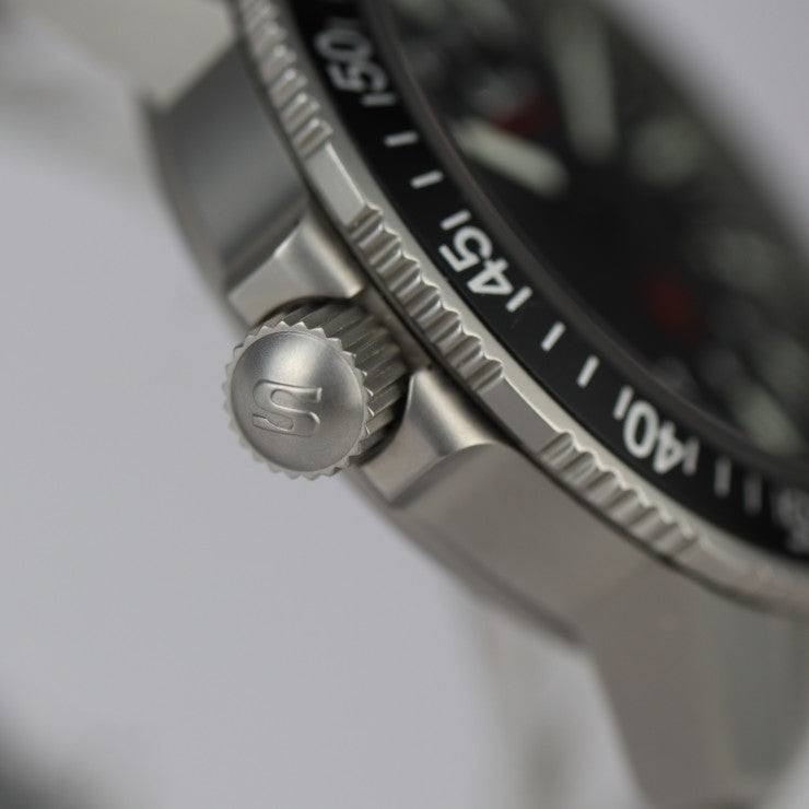 美品 Sinn ジン ダイバーズウォッチ EZM（アインザッツ・ツァイト・メッサー）シリーズ 腕時計 603.EZM3 ステンレススチール マットシルバー ブラック文字盤 自動巻き デイト 50気圧防水